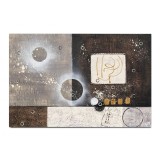 Tablou abstract pictat manual living, birou, Calatorie in spatiu 4, 90x60cm ulei pe panza efect 3D, gata de agatat pe perete