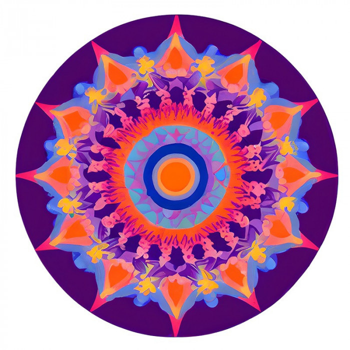 Sticker decorativ Mandala, Mov, 60 cm, 8101ST