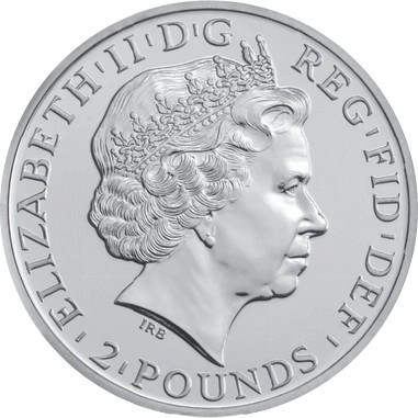 Marea Britanie 2015 - 2 lire - Anul oilor, lunar - Monedă de argint de 1 OZ foto