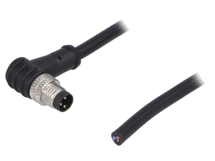 Conector M8 3P 90&deg; cu cablu
