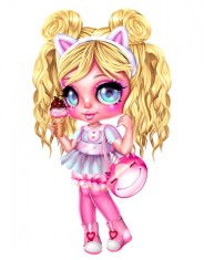 Sticker decorativ Girl Unicorn, Roz, 85 cm, 1233ST-3 foto