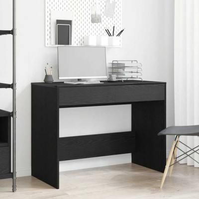 vidaXL Birou Stejar negru 101x50x76,5 cm Lemn prelucrat 862080 foto