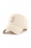 47brand șapcă de baseball din bumbac MLB Boston Red Sox culoarea bej, cu imprimeu B-NLRGW02GWS-NTA, 47 Brand