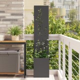 vidaXL Ghiveci de Grădină cu Panou Decorativ Negru 32 x 140 cm