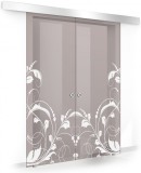 Usa culisanta Boss &reg; Duo model La Vie alb, 60+60x215 cm, sticla bronz securizata, glisanta in ambele directii
