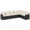 Set canapele de gradina cu perne, 7 piese, negru, poliratan