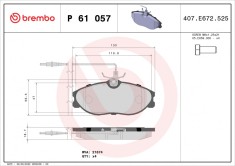 BREMBO P 61 057 PRIME LINE set placute frana,frana disc