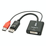 Adaptor DVI-D la Displayport M-T Activ alimentare USB, Lindy L38145
