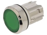 Comutator cu apăsare 22 mm, verde, plat