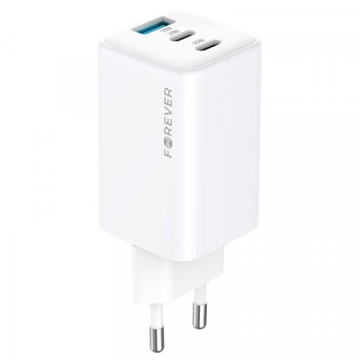 Incarcator Retea Forever TC-08-65ACC, 65W, 3.25A, 1 x USB-A - 2 x USB-C, Alb foto