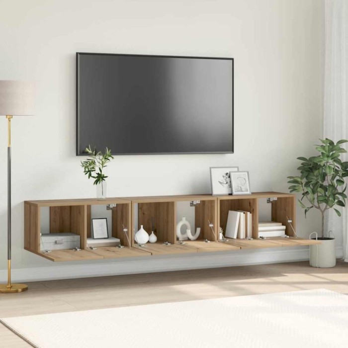 vidaXL Cabinet TV 3 pcs Maro 60 x 30 x 30 cm Lemn compozit 875169