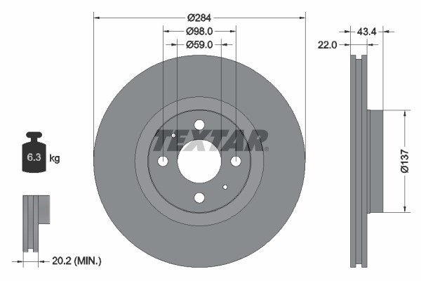 TEXTAR 92053503 PRO Disc frana