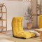 Scaun de podea pliabil, galben mustar, material textil - 2