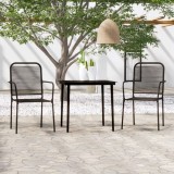 VidaXL Set de mobilier pentru grădină, 3 piese, negru