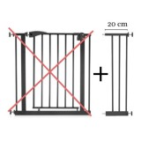 Cumpara ieftin Prelungire Poarta de siguranta cu grilaj pentru copii sau caini Baby 20 Negru 77x24x2 cm