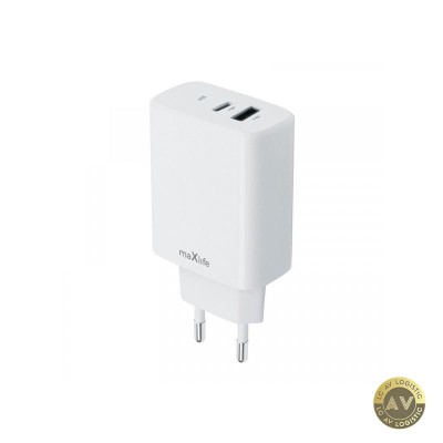 Incarcator Retea MaXlife MXTC-10-30AC 30W 3A 1 x USB-A - 1 x USB-C Alb foto