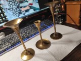 Lot vintage de 3 suporturi lumanari