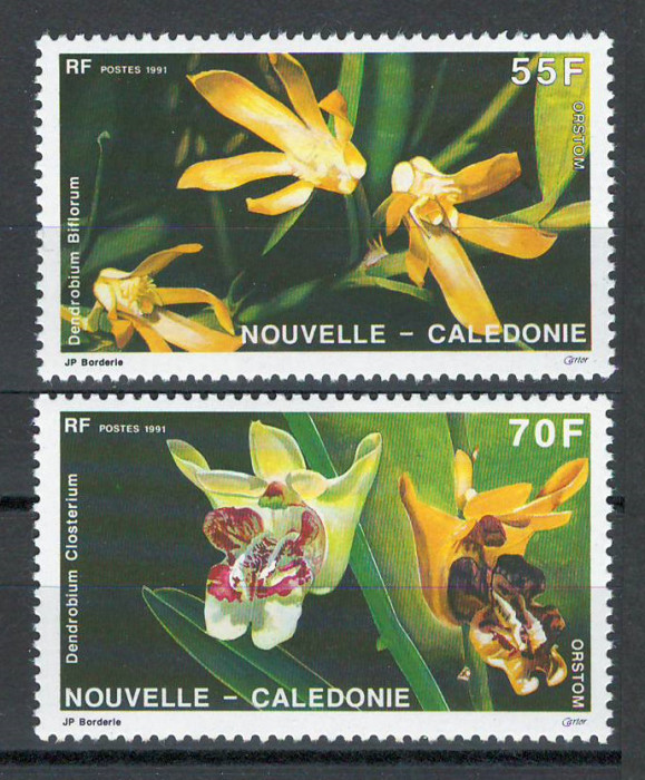 Noua Caledonie 1991 Mi 906/07 MNH, nestampilat - Orhidee