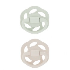 Set 2 suzete Cherry Green Newborn Boy cu tetina din latex natural, forma rotunda, cu inel, recomandate pentru nou-nascuti 0-2 luni, nip 38748 Children foto