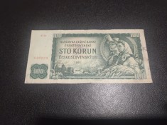 Bancnota 100 korun 1961 Cehia foto