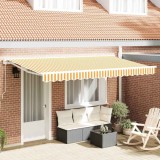 vidaXL Material de &icirc;nlocuire pentru copertină Galben și alb 4 x 2 m 42000403