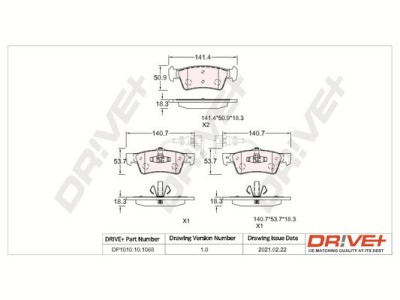 Dr!ve+ DP1010.10.1068 set placute frana,frana disc foto