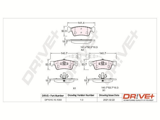 Dr!ve+ DP1010.10.1068 set placute frana,frana disc