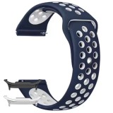 Curea silicon compatibila Samsung Galaxy Watch8 40mm, Albastru-Alb