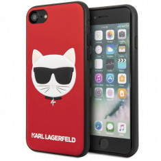 Husa Piele Karl Lagerfeld pentru Apple iPhone 7 / Apple iPhone 8 / Apple iPhone SE (2020), Iconik Embossed & Glitter, Rosie KLHCI8GLRE