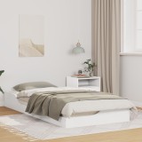 vidaXL Cadru de pat de podea Alb 100 x 200 cm Lemn de brad solid