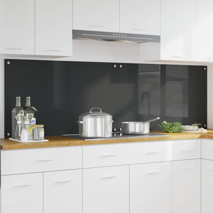vidaXL Spate de bucătărie 2 pcs Gri &icirc;nchis 100 x 60 cm 3415469