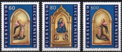 LIECHTENSTEIN 1995, Craciun, Arta, Pictura, serie neuzata, MNH foto