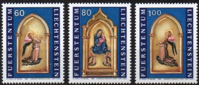 LIECHTENSTEIN 1995, Craciun, Arta, Pictura, serie neuzata, MNH foto