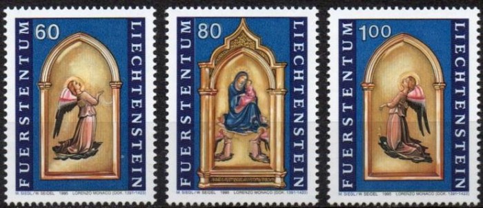 LIECHTENSTEIN 1995, Craciun, Arta, Pictura, serie neuzata, MNH