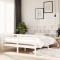 vidaXL Cadru de pat King Size, alb, 150x200 cm, lemn masiv 3101289