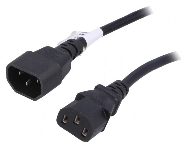 Cablu Prelungitor IEC C13 la C14 5m Negru 10A