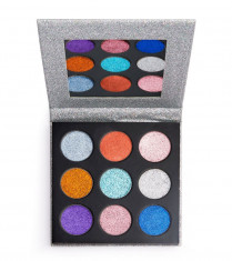 PaletA? cu farduri cu sclipici-MAKEUP REVOLUTION FACE PRESSED GLITTER PALETTE ILLUSION 9 X 1.5 GR foto