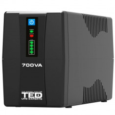 UPS 700VA 400W cu Stabilizator fara Management, 2x Schuko, Ecran LED si Acumulator 12V 7Ah, TED Electric