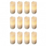 Set 12 Lumanari Electrice din Plastic cu LED Flacara care Palpaie 12x7cm