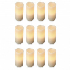 Set 12 Lumanari Aspect Ceara Electrice LED Flacara Mobila Palpaie 12x7.5cm foto