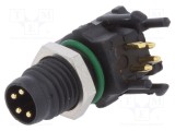 Conector M8 tată 4 PIN 90&deg; DEGSON ELECTRONICS pentru montare pe panou 3A
