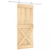 Cumpara ieftin Usa glisanta cu set de feronerie 85x210 cm, lemn masiv de pin