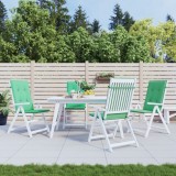 VidaXL Perne scaun cu spătar &icirc;nalt, 4 buc., verde, 120x50x3 cm, textil