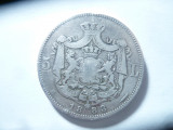 Moneda 5 lei 1883 Carol I , argint , cal.F. Buna dar cu 3 mici lovituri muchie