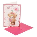 Felicitare Zi de Nastere cu Ursulet Roz și Folie Argintie 13x19cm, CMCLASS