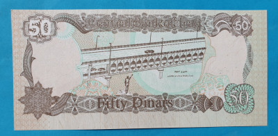 50 Dinari Irak - Sadam Husein - Bancnota SUPERBA - UNC foto