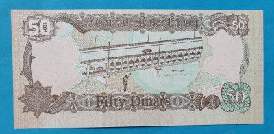 50 Dinari Irak - Sadam Husein - Bancnota SUPERBA - UNC foto