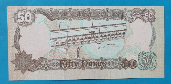 50 Dinari Irak - Sadam Husein - Bancnota SUPERBA - UNC