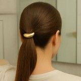 Elastic Par Poneytail cu Inel Metalic Auriu pentru Coafură, CMCLASS