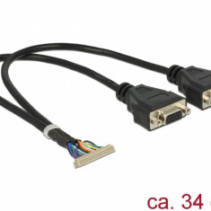 Cablu de conectare 40 pini 1.25 mm la 2 x VGA pentru 95255/95256, Delock 84710